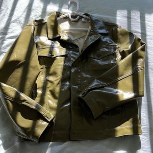 Green Faux Leather Jacket